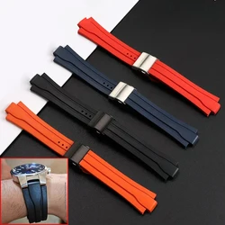 For Oris 7740 7730 Sports Watch Strap Men's Fluoro Rubber Waterproof Watchband Metal Buckle Belt Orange Blue Silicone Bracelet