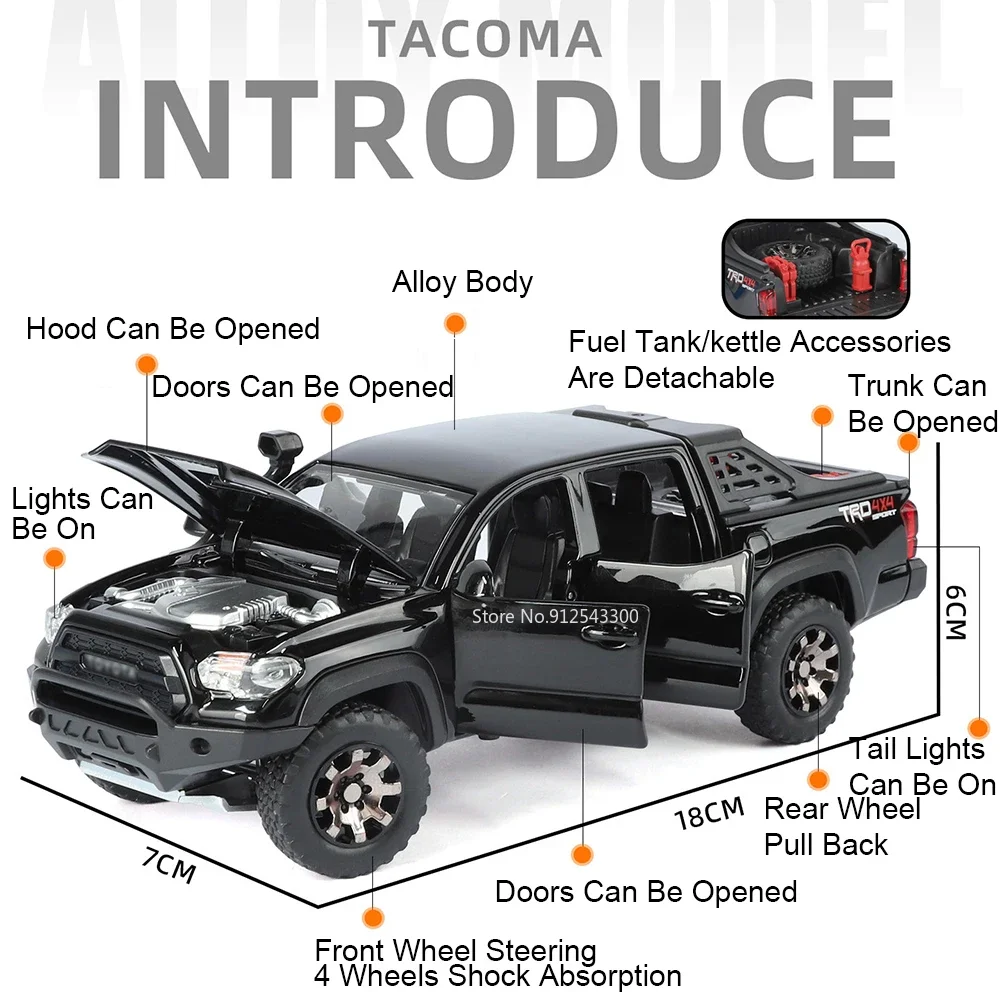 1:32スケール タコマ アルファード 車模型 おもちゃ メタルボディ ゴムタイヤ 車両 サウンド ライト プルバック ホイールステアリング モデル 男の子向けギフト
