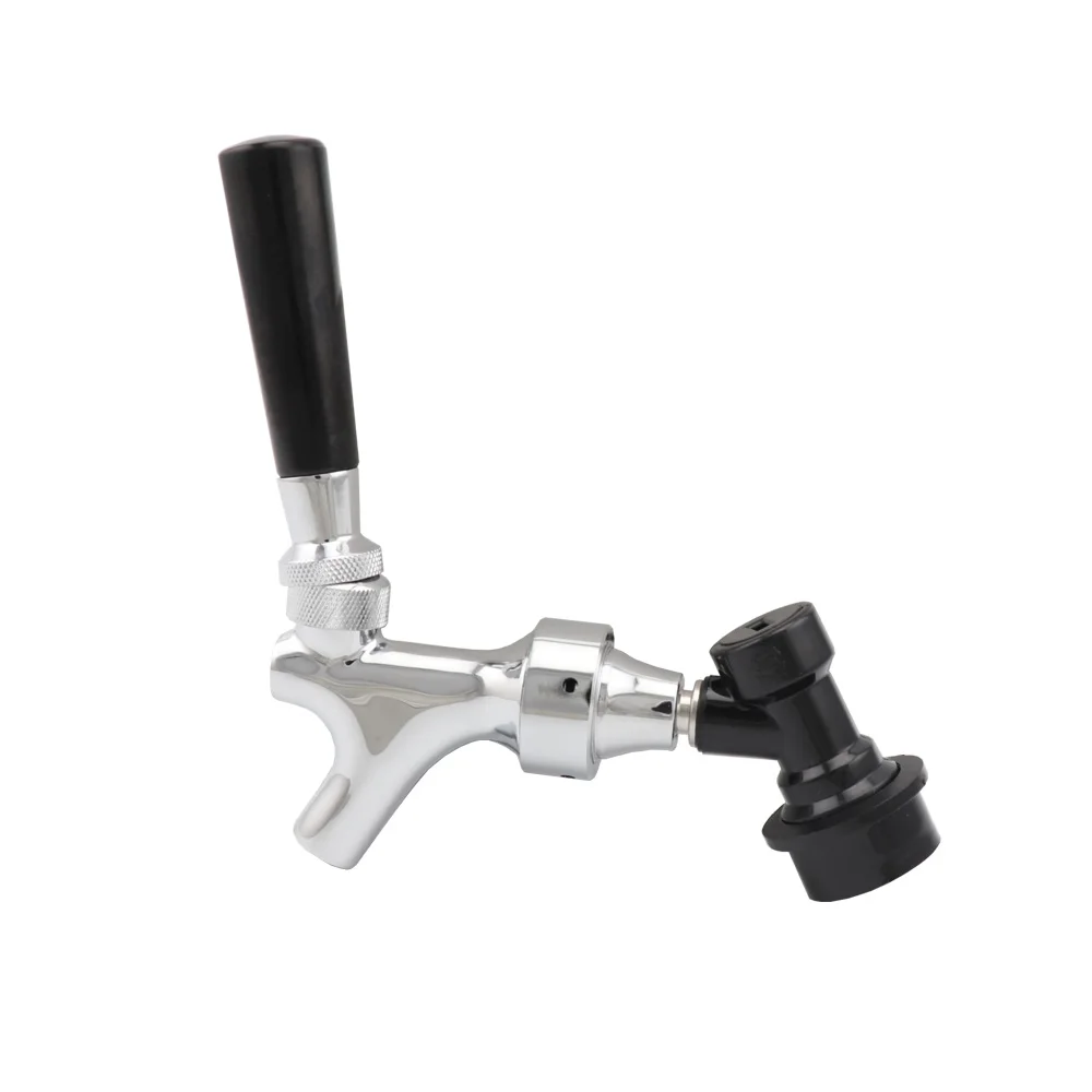 Adjustable Draft Beer Tap With Liquid Ball Lock Disconnect Chrome Plating Flow Control Beer Faucet Homebrew Kegerator