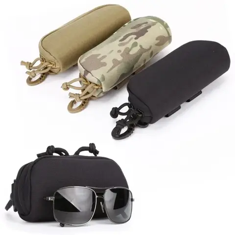 전술 Molle 안경 주머니 선글라스 EDC 허리 팩 유틸리티 육군 사냥 액세서리 주최자 안경 케이스 가방