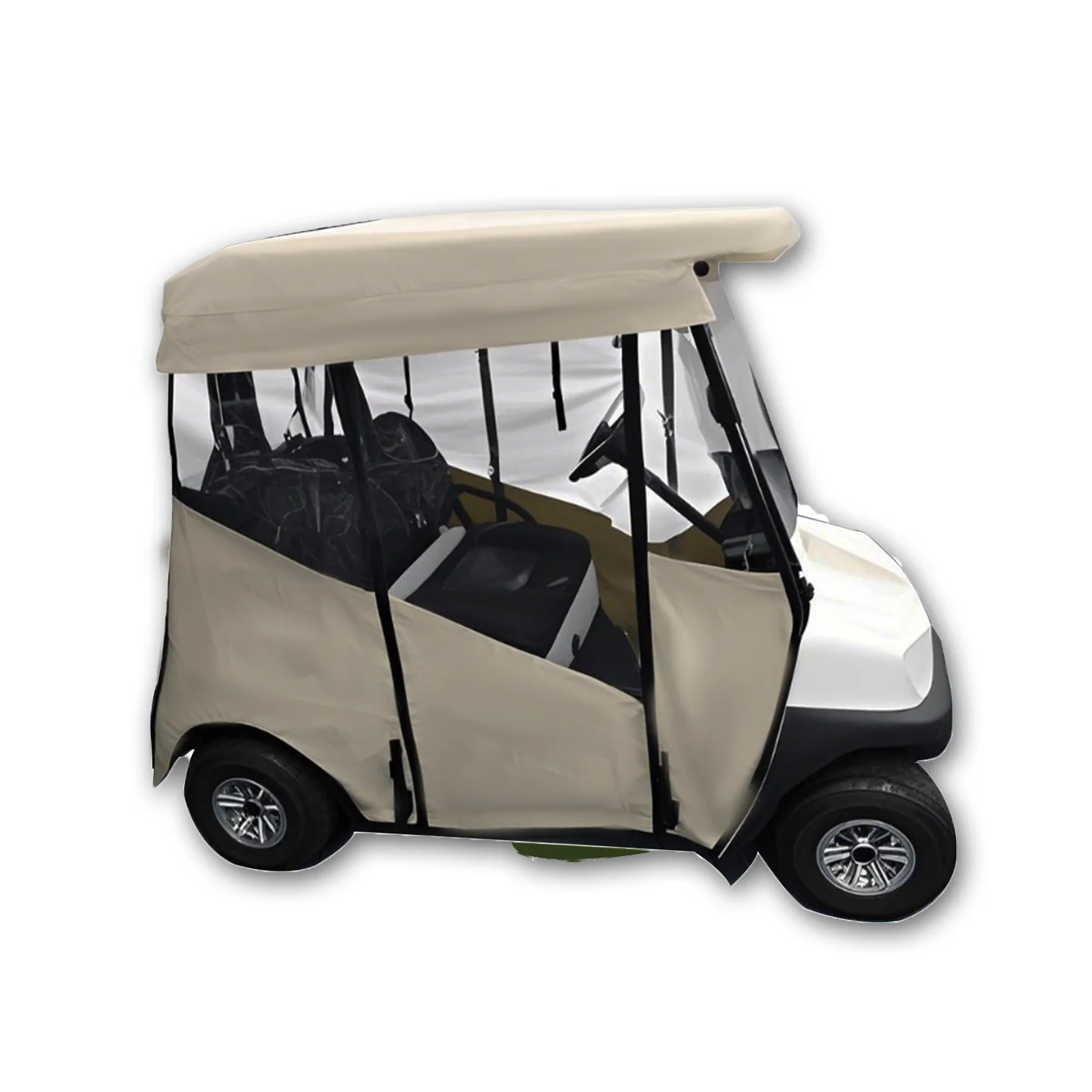 

Golf Cart Rain Cover for EZGO Beige Weather Protection Enclosure Golf Cart Accessories