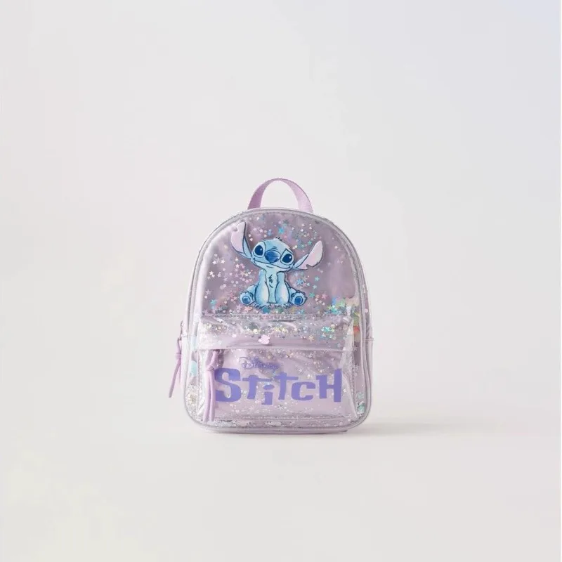 

New Disney Plush Backpack Ins Japanese Blue Stitch Funny Cartoon Large-Capacity Student Backpack Kindergarten Bag Child Gift