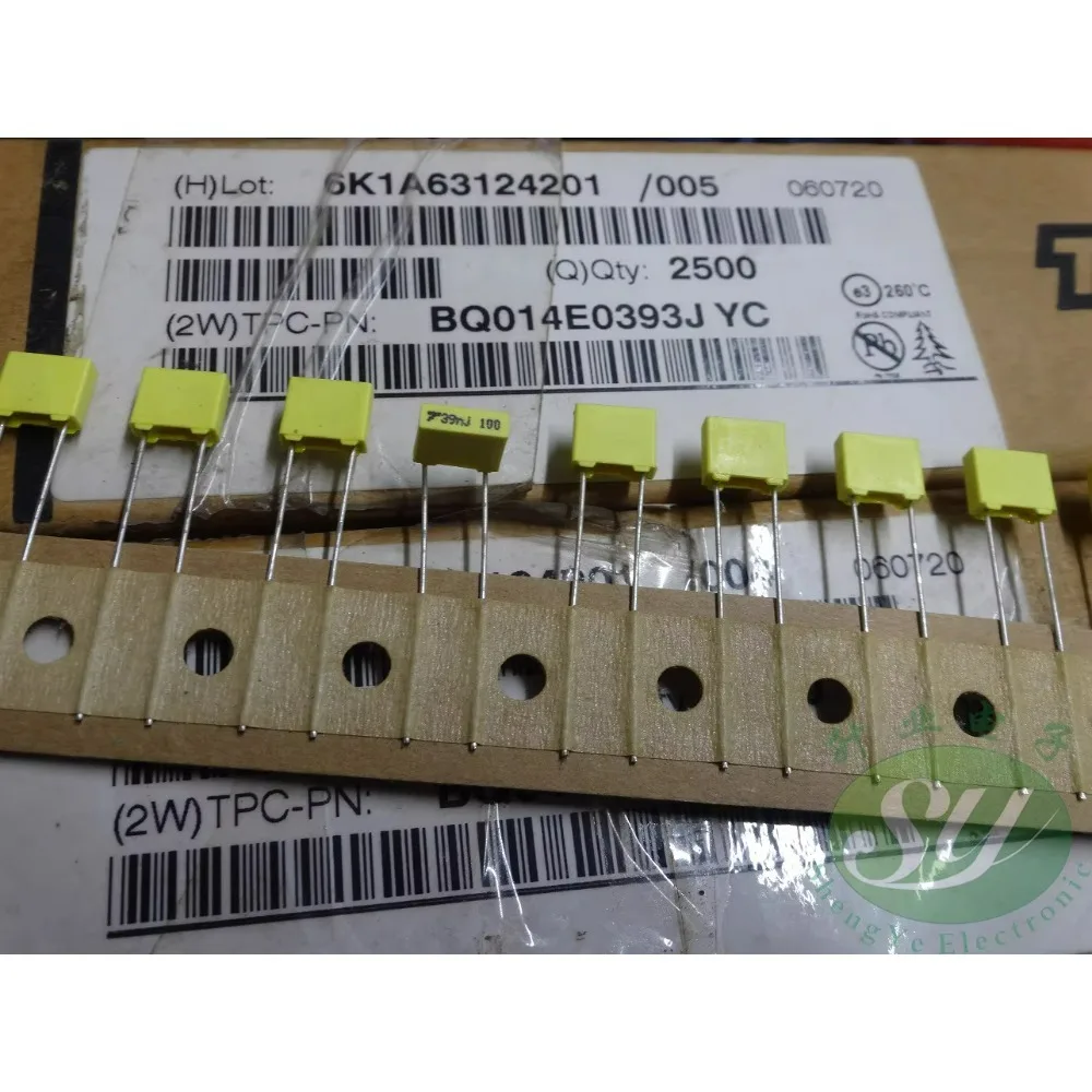 

50PCS 0.039uf/100v 39nf 393 brand-new 5mm film capacitor BF014E0393