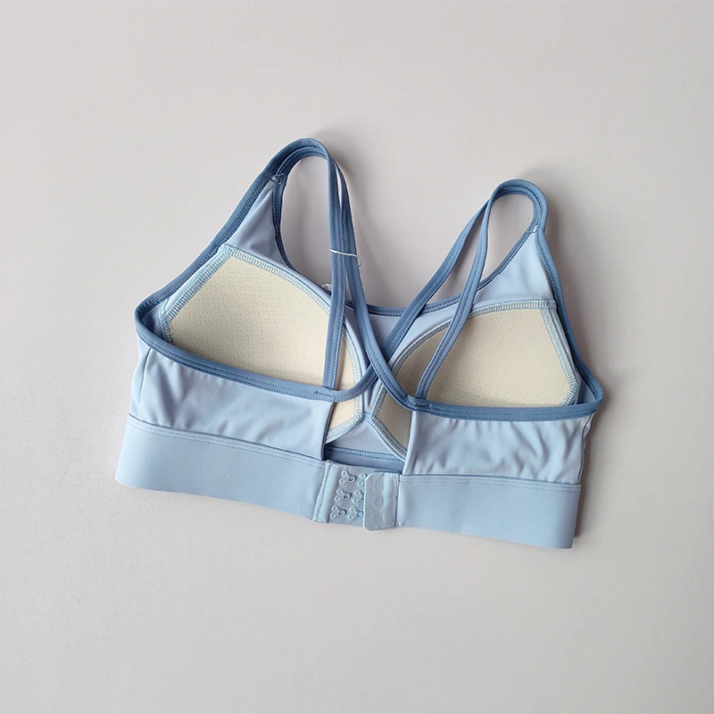 Kontrastierende Sportunterwäsche Hochintensiver Fitness-Lauf-BH Stoßfester integrierter Anti-Sagging-Weste Fitness-BH – Detail 8