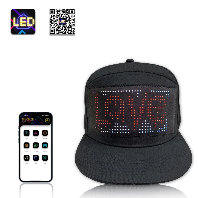 Creative DIY LED Baseball Hat Application Control Luminous LED Hat Unisex Advertising Hat Costume Accessories