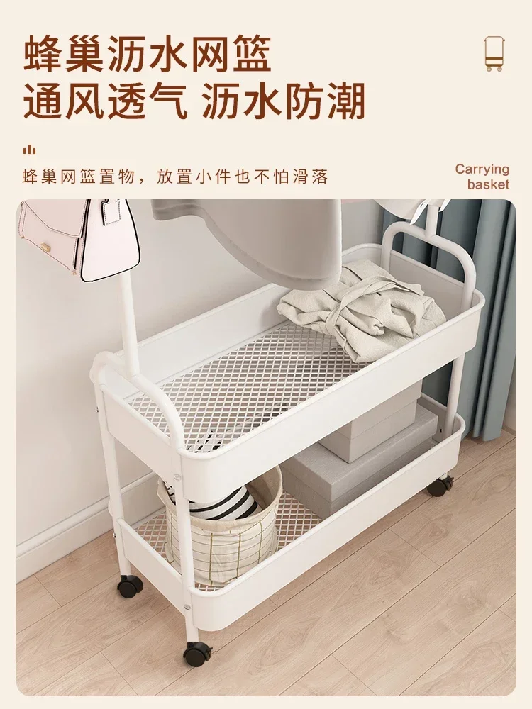 Clothes Hanging Rack on the floor, in the bedroom, for household use, mobile dormitories, hanging rack for storage, simple bed