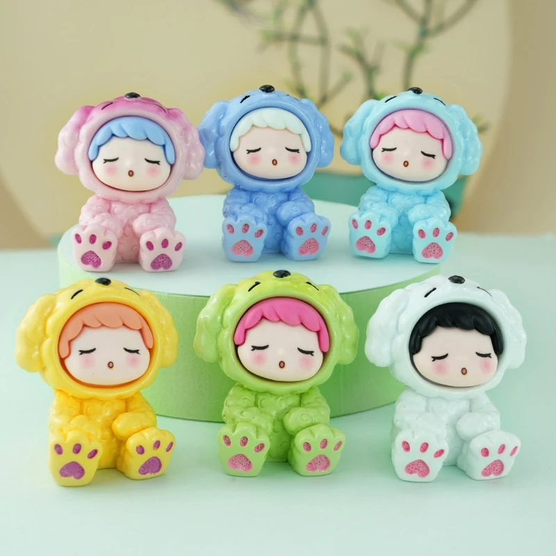 Kawaii Resin Dog Anime Cartoon Figurines Model Handmade Doll Home Car Decoration Kids Adult Gift