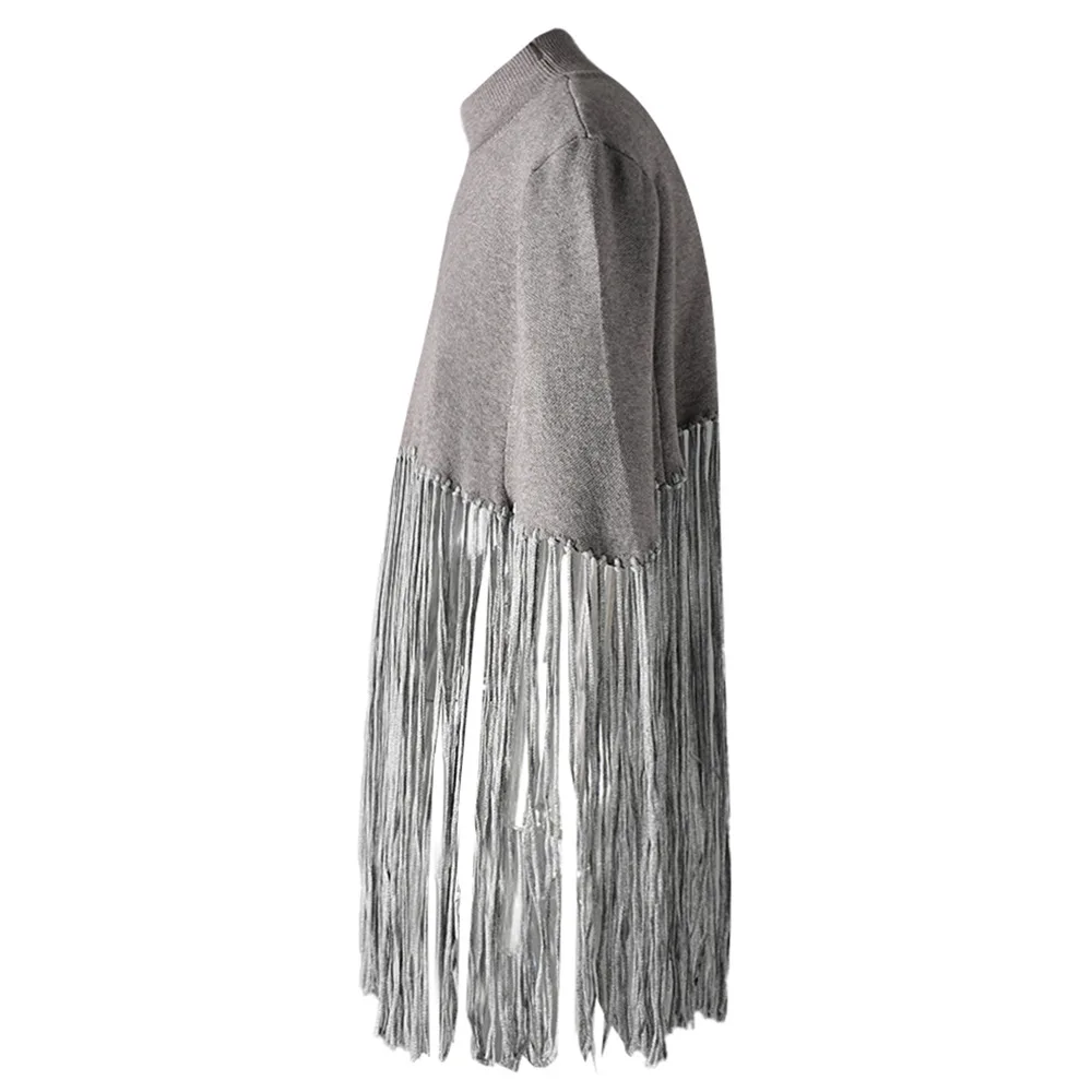 

Fashion Tassel Knitted Sweater for Women, Spring and Autumn Half High Collar Loose Casual Design Women's Top