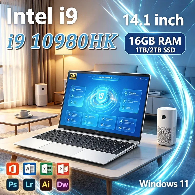2026 i9 Windows 11 Laptop Intel CORE I9-10980HK Notebook 14.1 Inch 16GB RAM 1TB 2TB SSD 1920*1080HD Gaming Laptops Pc Gamer