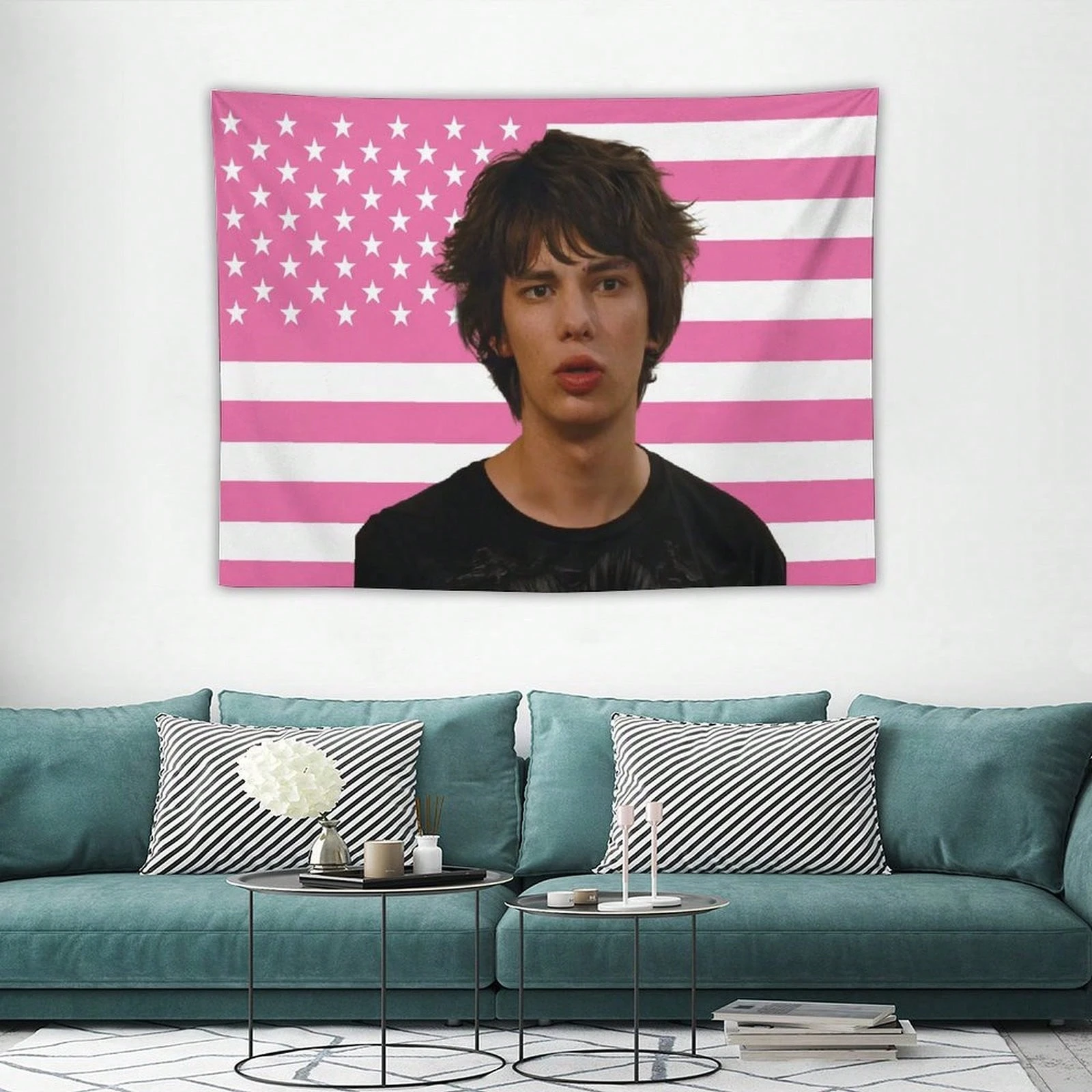 1 Stück Rodrick Heffley Wandteppich mit rosa USA-Flagge, Diary of a Wimpy Kid, lustiger Filmcharakter-Wandbehang, verschiedene Größen, Schlafzimmerdekoration