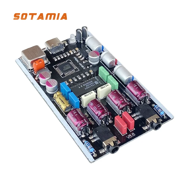 

SOTAMIA TDA1305 DAC Decoder Computer USB Fever HIFI Sound Card Earphone Mobile Phone OTG Big Tail PCM2706