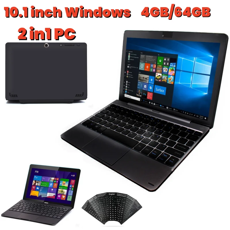 10.1 INCH Windows 10 Tablet 2GBDDR+64GB Haie With Docking Keyboard 2 in1 PC Quad Core  Dual Camera WIFI HDMI-Compatible