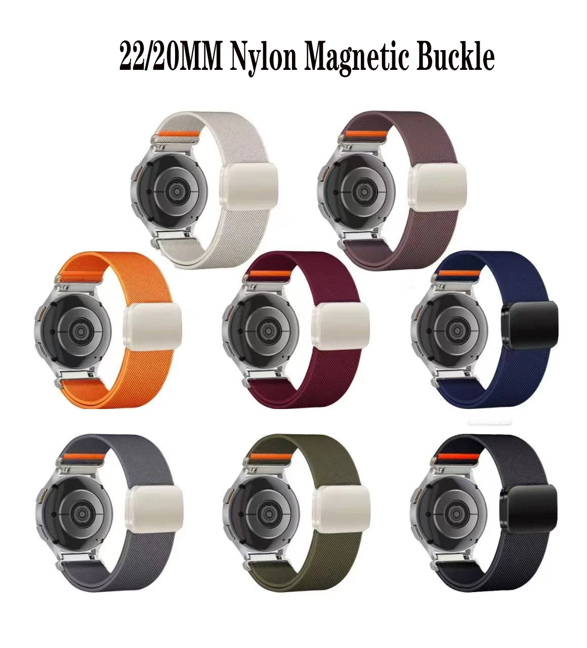 22mm 20mm Magnetic Braided Solo Loop For Garmin Venu 3 2 SQ SQ2 Band For Forerunner 165 265 255 158 55 745 965 955 Vivoactive 4