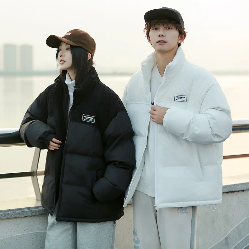 

Stand Collar Thicken Men Parkas Winter Fashion Comfortable Male Coats Casual Windproof Warm Cotton Jackets Solid Color All-match