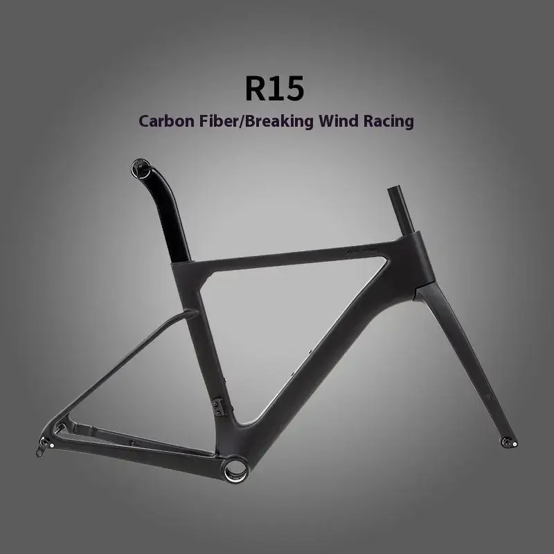 R15 700C Carbon Fiber Bicycle Frame Lightweight Front Fork Seat Post Disc Brake Wind Breaking Fixed Gear Road Bike Parts view 4