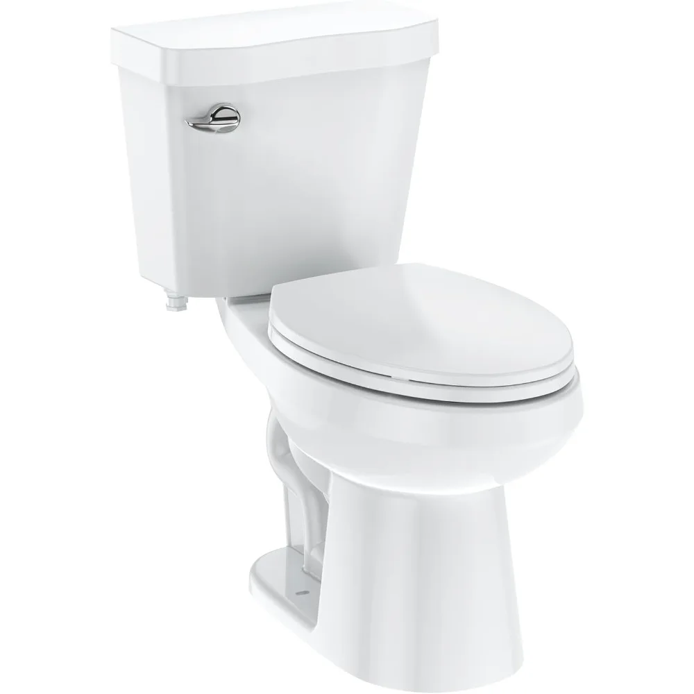

Elongated ADA Compliant 17.5 Two-Piece Toilet with Side Press Flush and Under-Locking Lid for Commercial Bathrooms