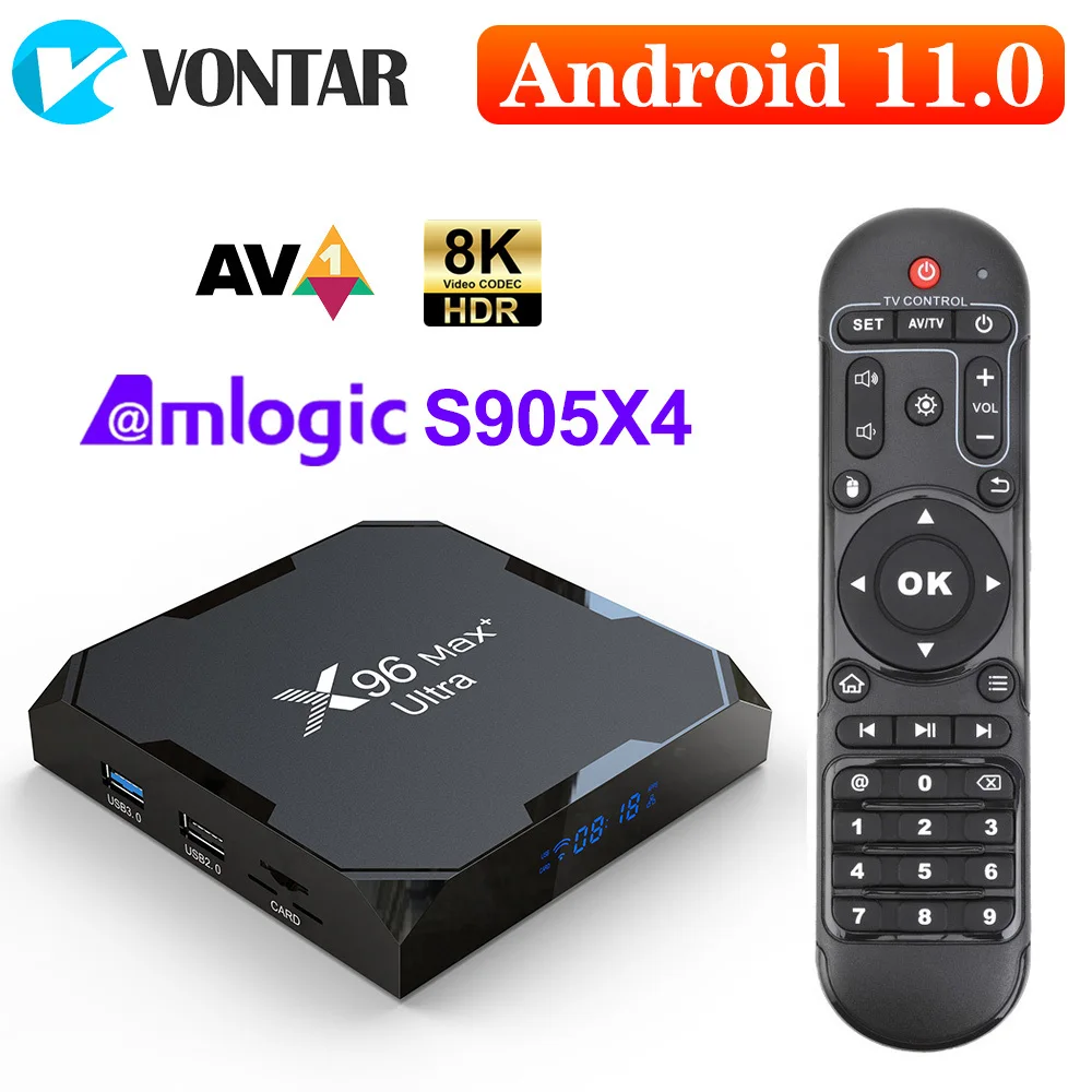 X96Max Plus Ultra TV 박스 안드로이드 11 Amlogic S905X4 4GB 32GB TVBOX AV1 8K 와이파이 블루투스 X96 Max 미디어 플레이어 TV 셋톱 박스