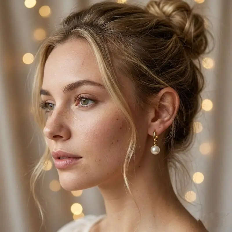 Senlissi – S925 Silber U-Loop-Tropfenohrringe, hochwertige runde japanische Perlenohrringe, elegantes Accessoire für Frauen, Bankett, Dating – Detail 6