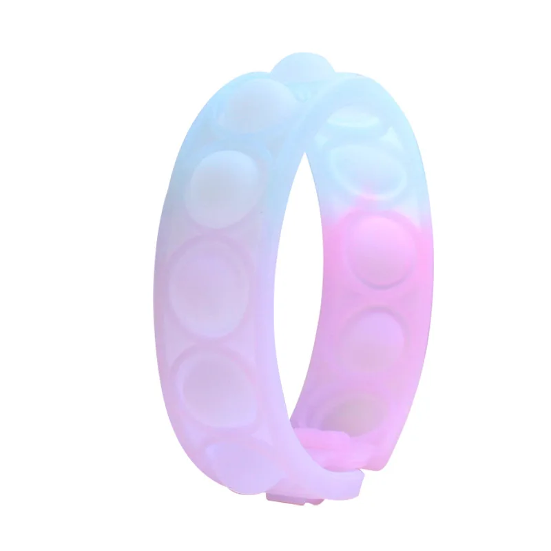 Pulseira de silicone anti-stress para crianças, bolha simples, brinquedo sensorial colorido, alívio sensorial do autismo