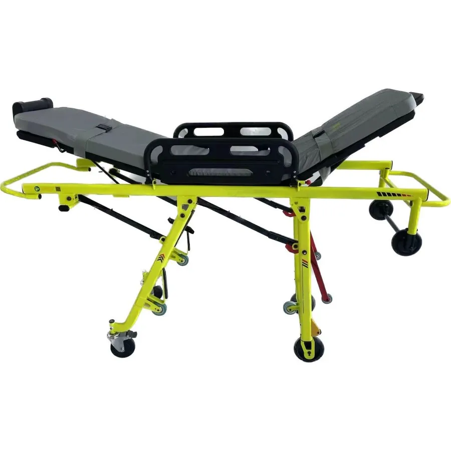 Easy operation Automatic load Steel Alloy Stretcher Multi height adjustable Lightweight foldable for Emergency first aid center