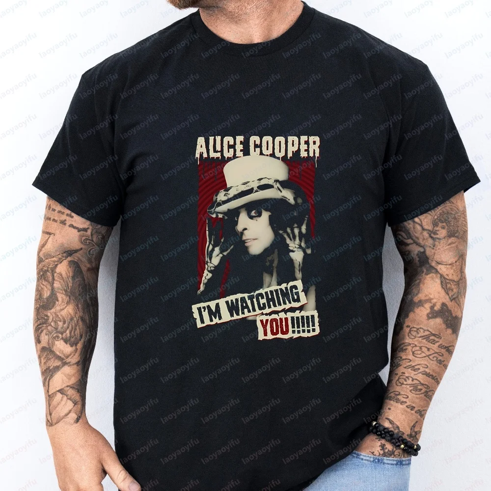 Retro Alice Cooper Printed T-shirt, Casual Short-sleeved Shirt Suitable for Both Men and Women, Comfortable T-shirt - view 3