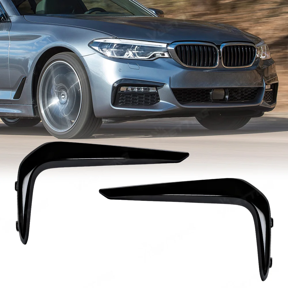 Fog Light Strips Trim Eyebrow Cover For BMW 5 Series G30 G38 M Sport 2018 2019 2020 Front Fog Light Lamp Grille 51118070541