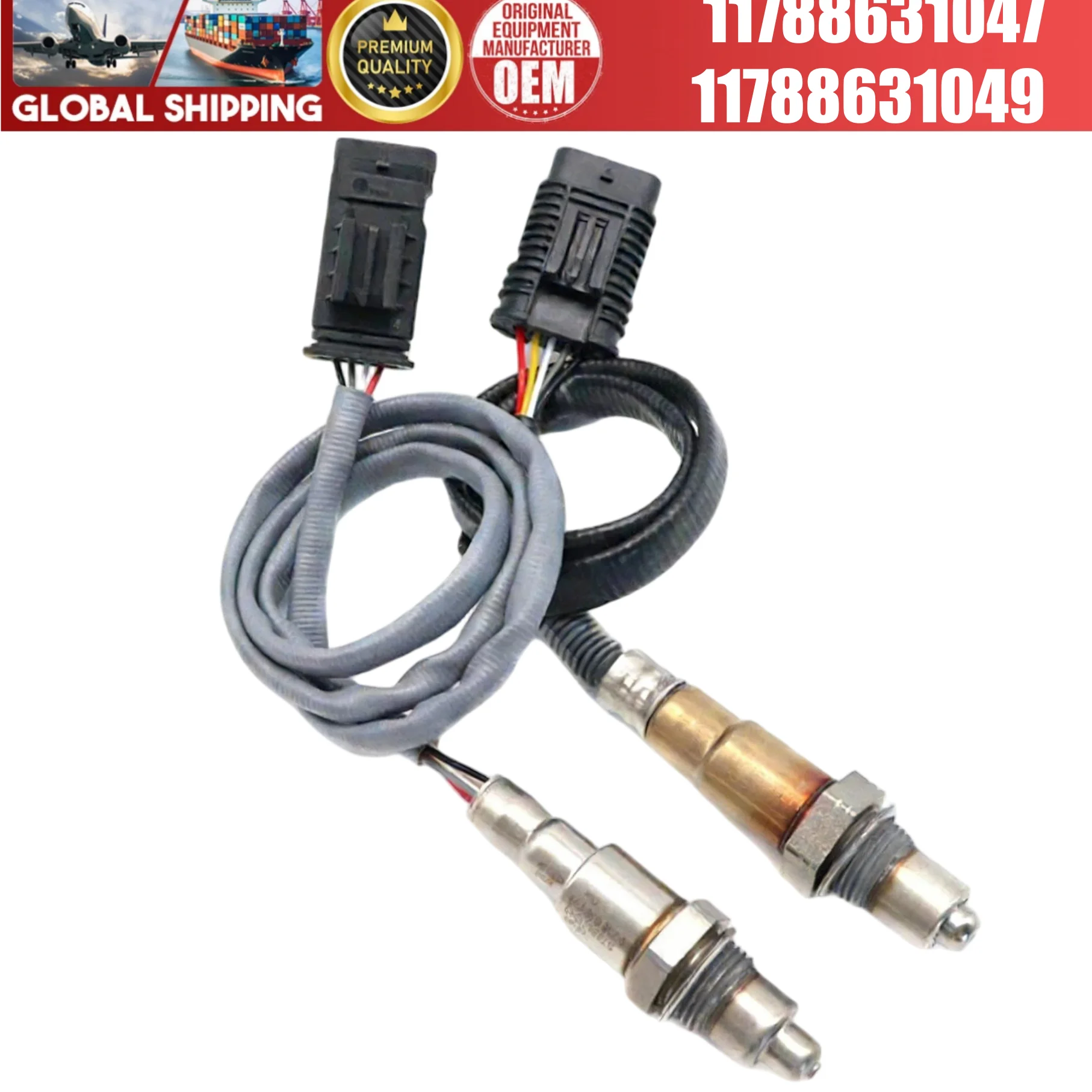 2pcs 11788631047 11788631049 New Up&Downstream Lambda O2 Oxygen Sensor For BMW F20 F22 F30 F31