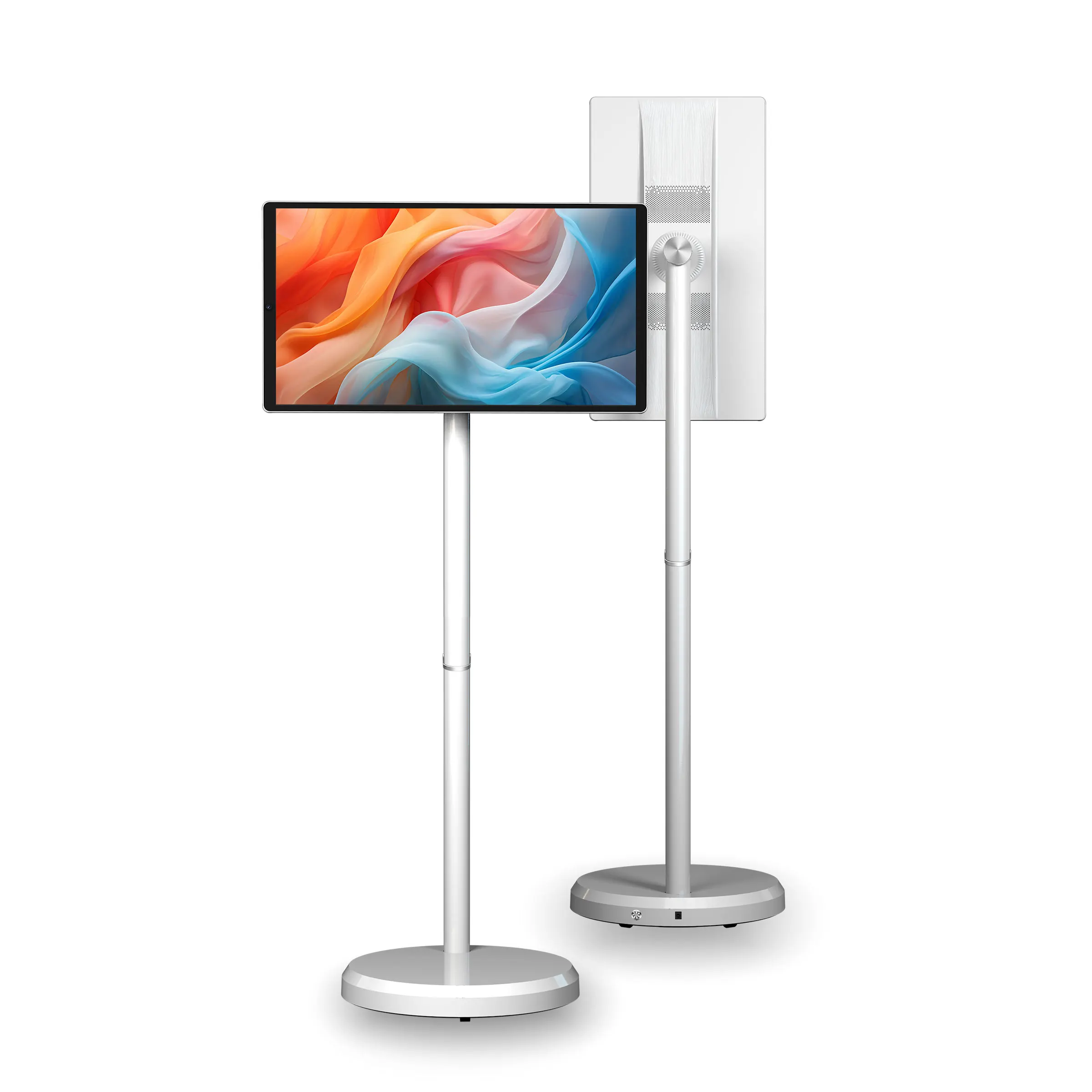 Smart Portable TV LED White Wireless Wifi Live Rolling Function-Ultimate Portable TV Companion Touchscreen Stand