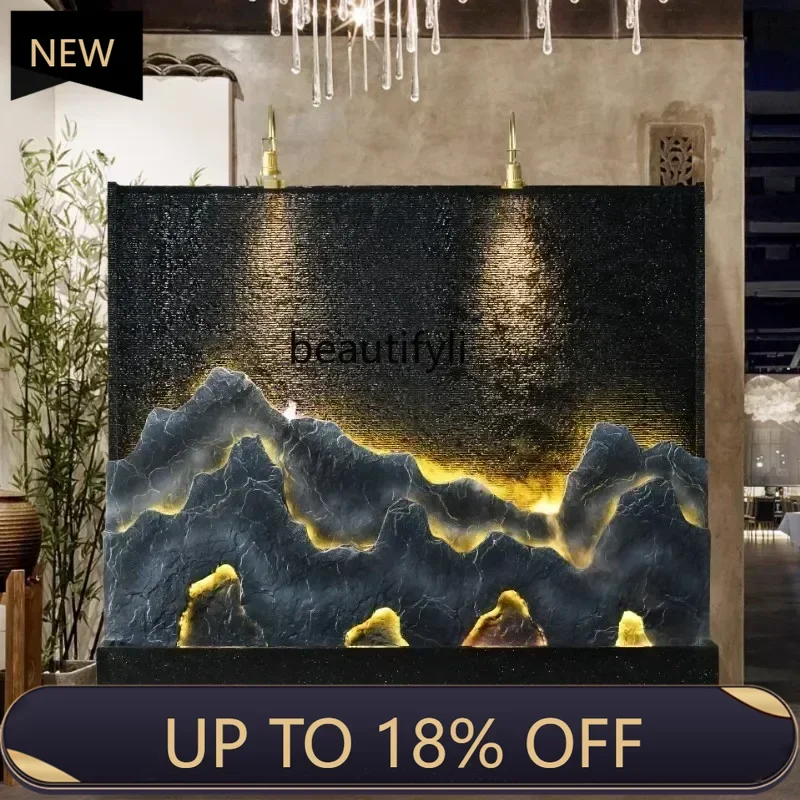 

P178 K18 A16 Water Curtain Wall Flowing Water Screen Waterfall Fountain Decoration Villa Hall Rockery Flowers and Trees Landscap