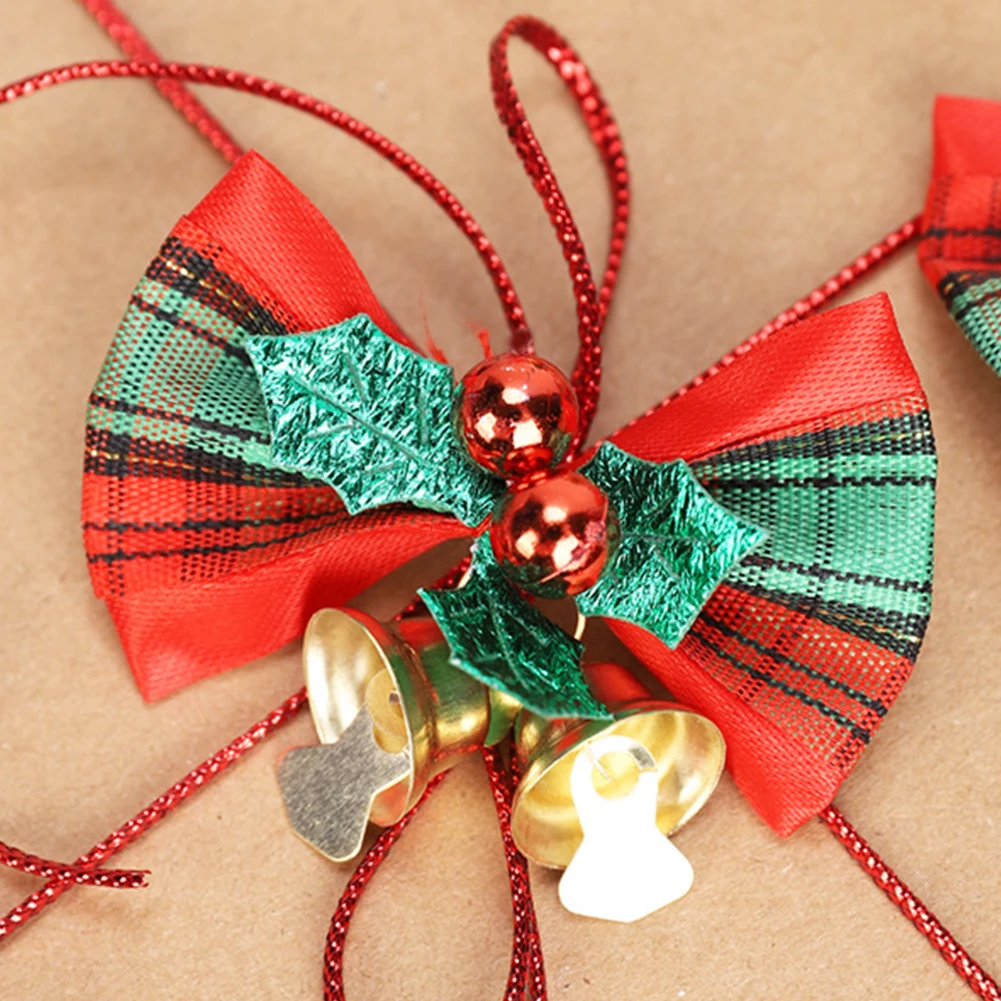 1/10 Uds. Lazos de Navidad para el hogar, escuela, oficina, adornos para árboles de Navidad, decoraciones colgantes, lazos de Navidad de Año Nuevo 2025