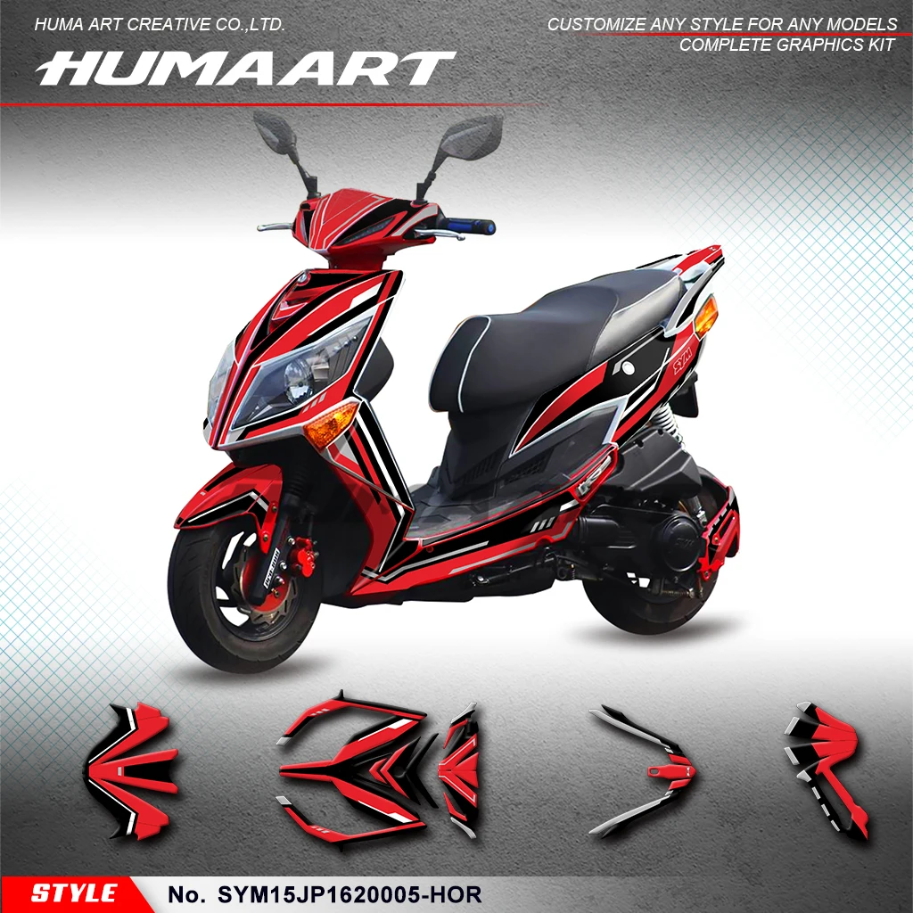 

HUMAART Customised Sticker Kit Vinyl Graphics for SYM JET POWER JP 150 JP150 2016 2017 2018 2019 2020, SYM15JP1620005-HOR