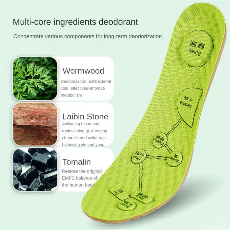 Foot Acupressure Insoles For Shoes Sole Sweat absorbing Deodorant Insole Breathable Running Insoles For Feet