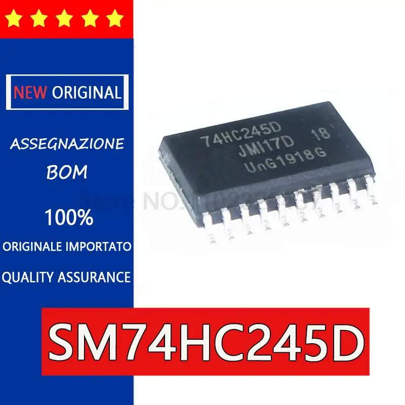 5pcs ICN74HC245 SM74HC245D 74HC245 74HC245D 7.2MM SOP20 Integrated circuit IC, eight in-phase