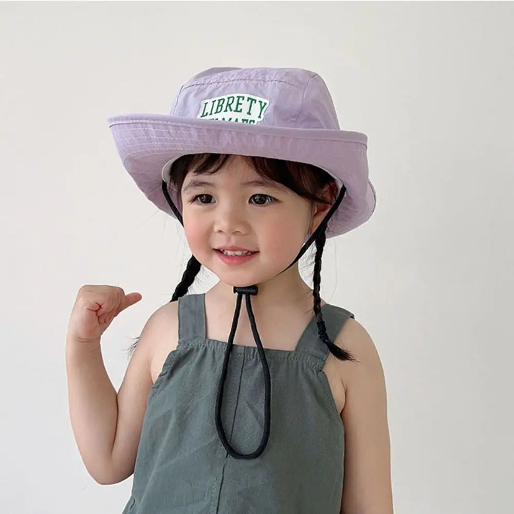 

Korean Style Candy Color Bucket Hat Quick-dry Shading Hat Summer Sunhat Anti-UV Sun Hat Letter Embroidery