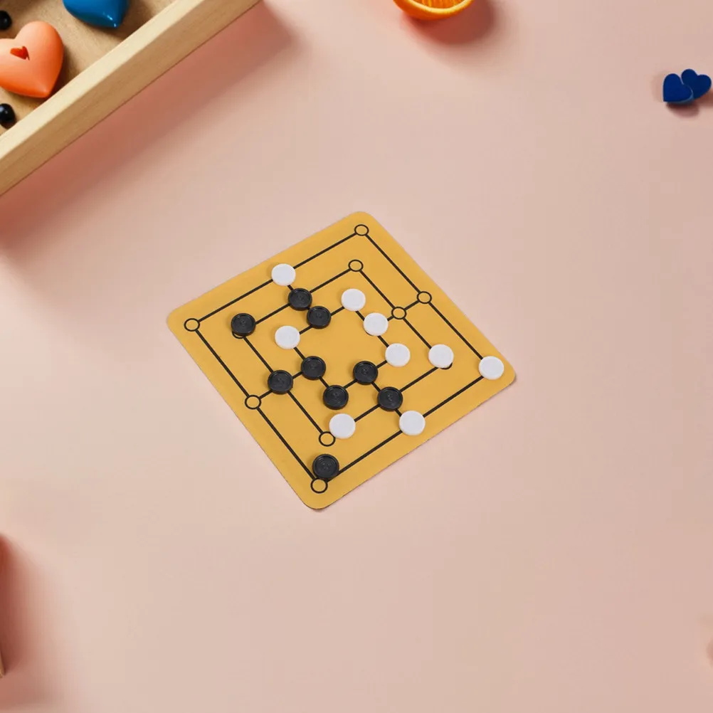 

2Set Nine Men's Morris Checkers Game Traditional Strategy Board Game Portable Compact Design for Business Trips Holiday
