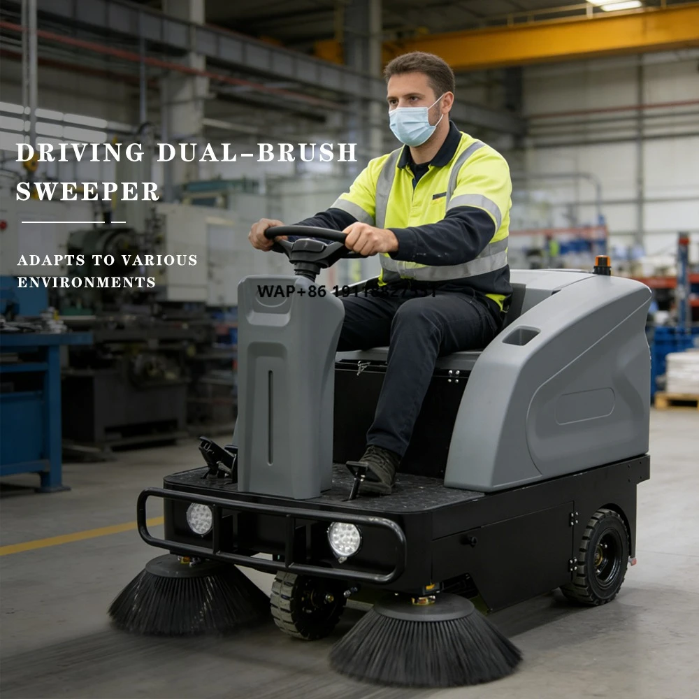 

New Condition Automatic Ride-On Street Sweeper Industrial Electric Floor Road Clean Machine