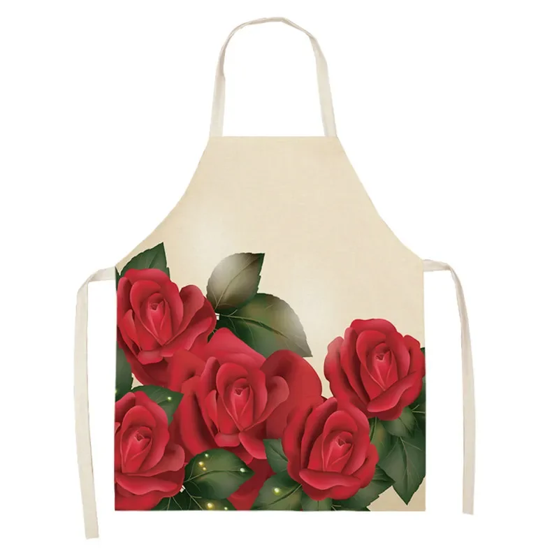 Love heart pattern printed apron Lovers dinner  men's and women's kitchen  Home   house cleaning tools