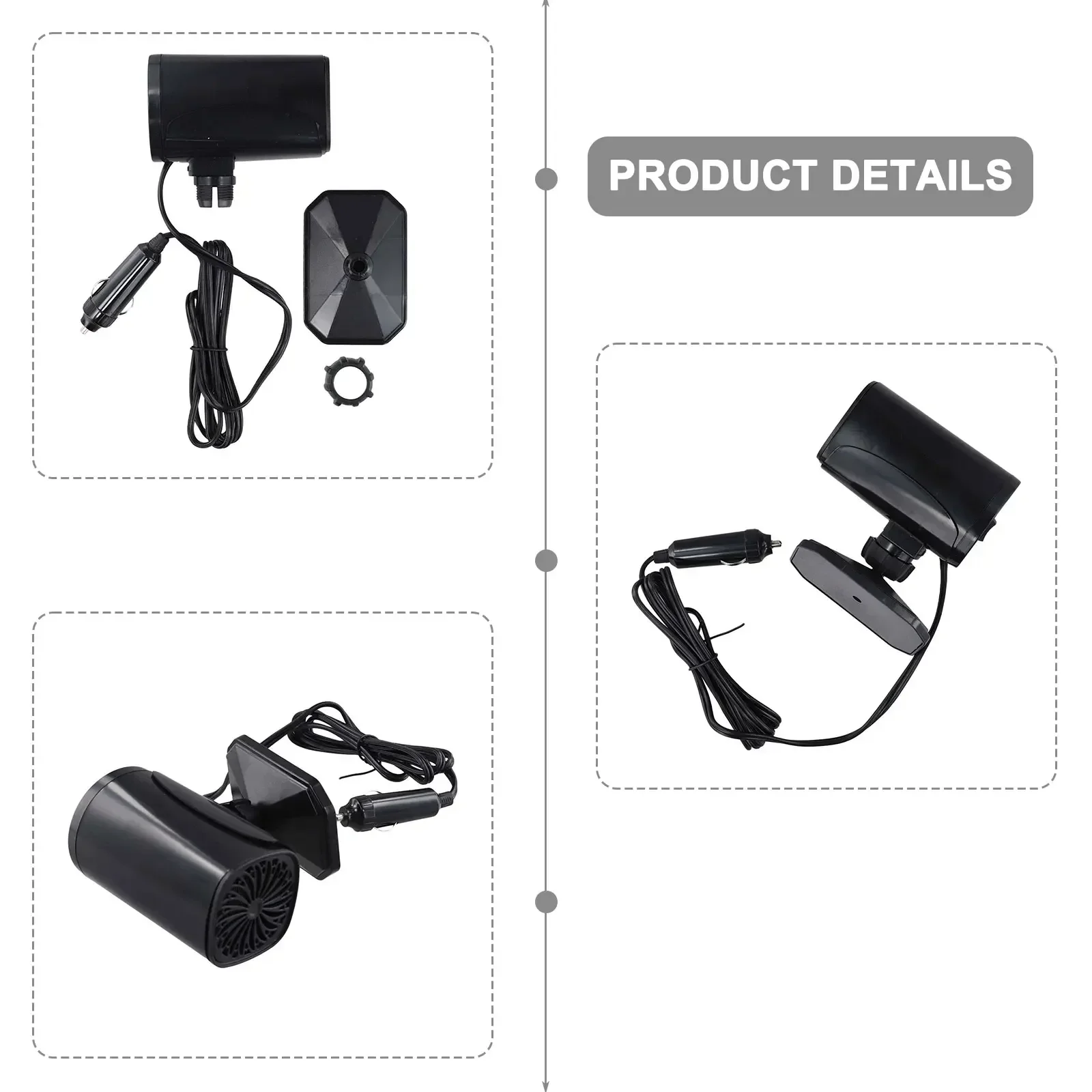 

Adjustable Car Heater Design Compact Heater Defogger 12V 24V Heater Automatic Heating Protection Compact Design