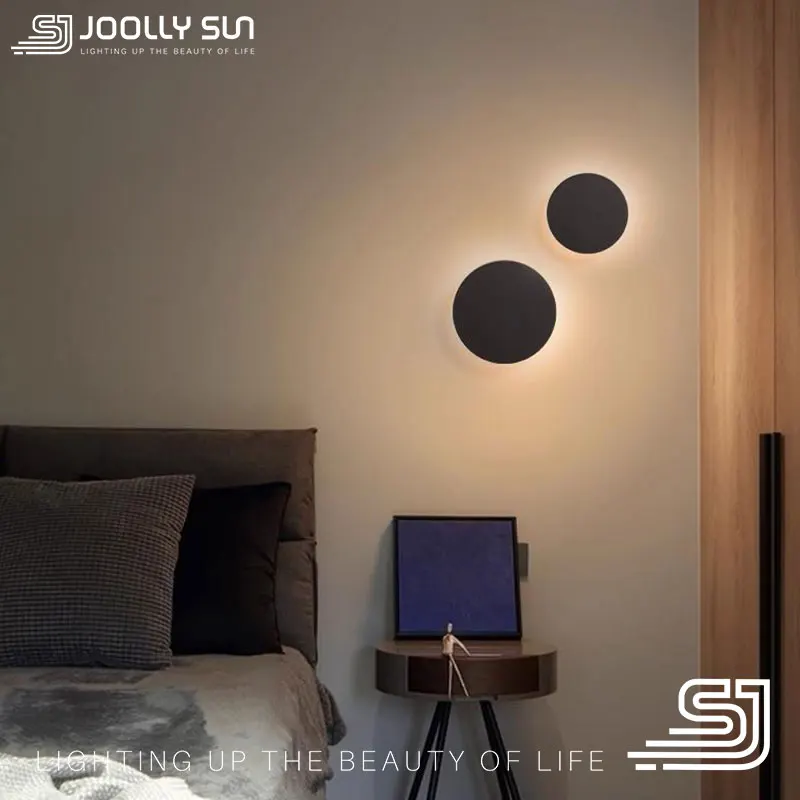 JoollySun Waterproof Wall Light Outdoor Wall Lamp LED Lighting for Bedside Living Room Gate Side Decor Modern Round Wall Sconce