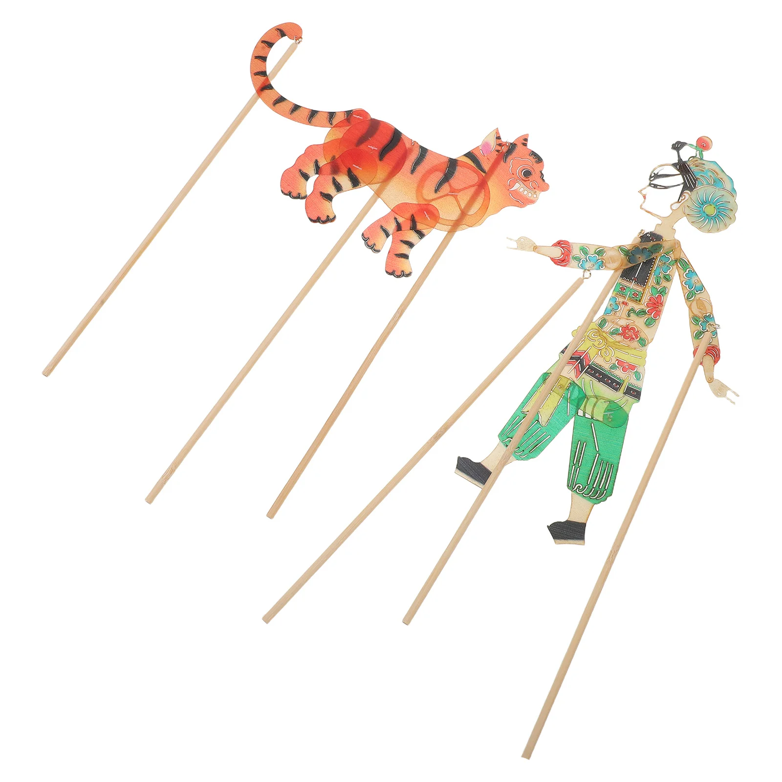 مجموعة دمى اليد الصينية ذات الظل وو سونغ تحارب النمر DIY الحرفية صنع الدمى مجموعة اللعب التعليمية للمسرح التقليدي #2