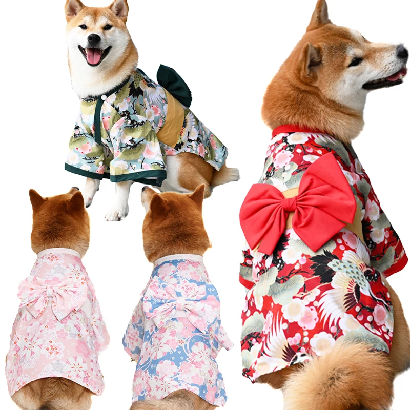 Japanese Kimono Dog Clothing, Shiba Inu Coat, Dog Shirt, Easter for Pet Holiday, Cosplay Costume, Husky and Labrador Dog Sets