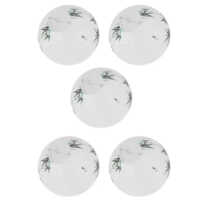 

TFTP-5 шт. 30 см бумажные фонарики-абажуры в восточном стиле, китайские, бамбуковые, для декоративного освещения