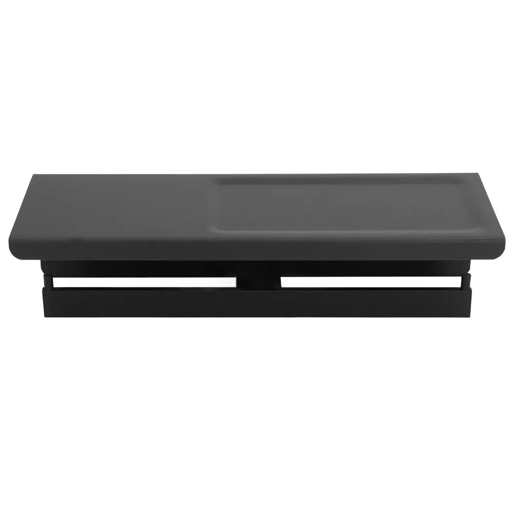 Aluminum alloy Toilet Paper Holder Black with Storage Shelf Bathroom Tissue Holder Wall Mounted Waterproof Design
