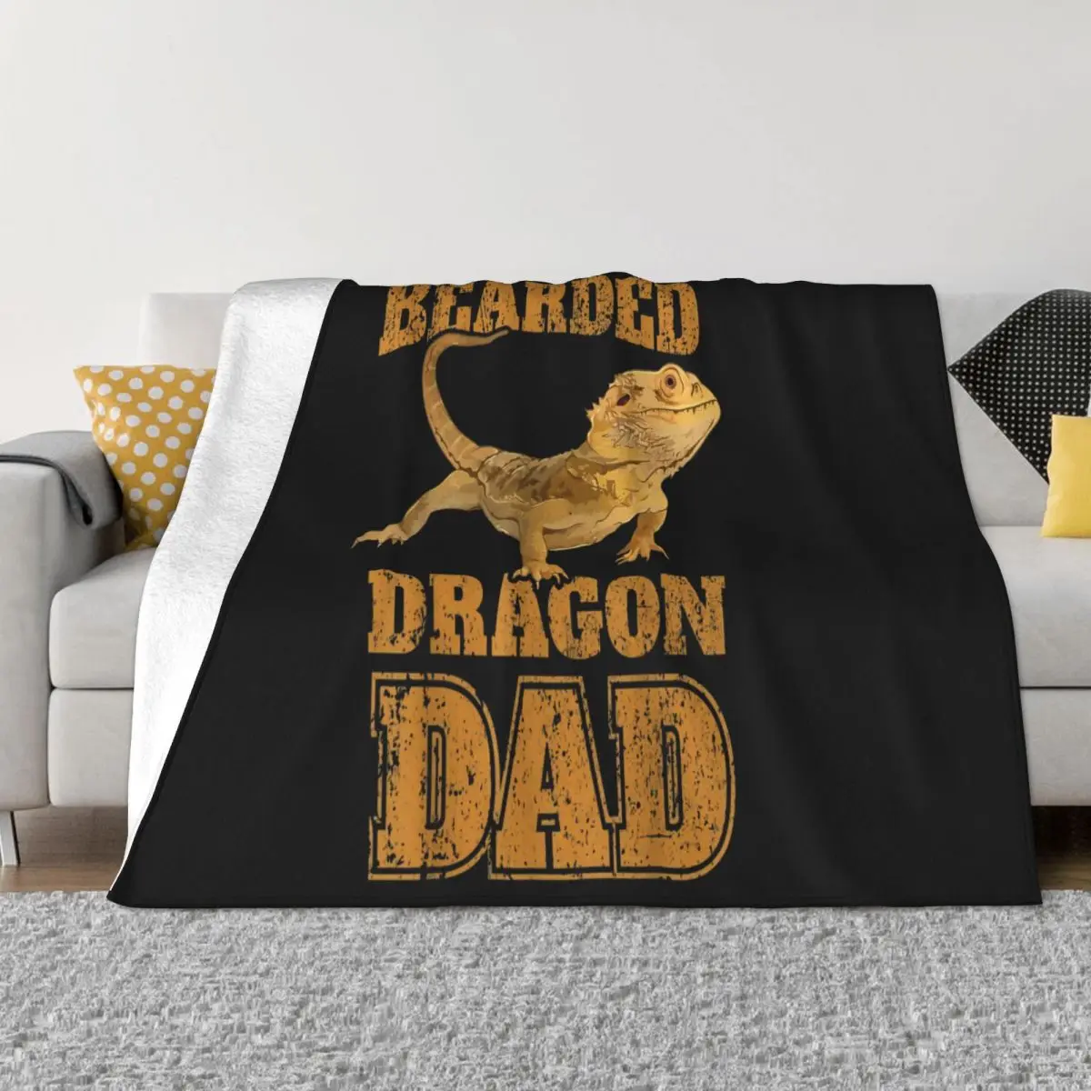 Bearded Dragon Bearded Dragon Dad Papa Gift Unisex Fashion Summer Style Design Pride Fashion Throw Blanket