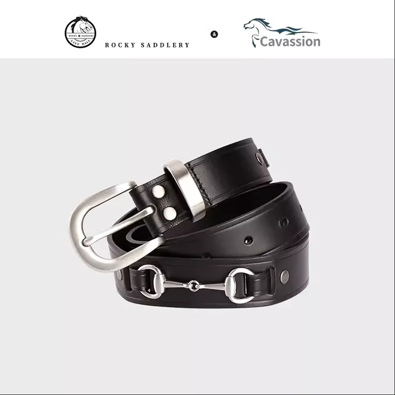 

Cavassion English Equestrian Belt Men Women Horse Riding Stirrup Strap Genuine Leather Top Layer Cowhide Stainless Steel Buckle