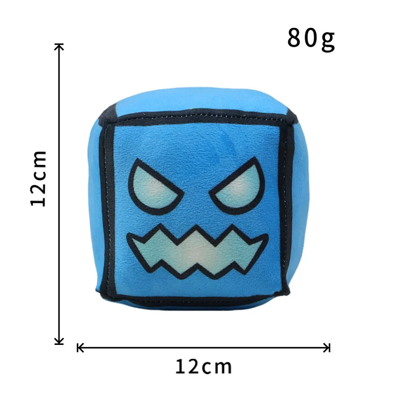 12cm Geometry Dash Cube Plush Toys Small Pillow Stuffed Doll Cosplay Square Pendant Game Cute Home Decoration Kids Birthday Gift