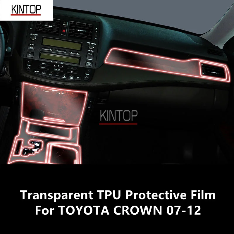 

For TOYOTA CROWN 07-12 Car Interior Center Console Transparent TPU Protective Film Anti-scratch Repair Film Accessories Refit