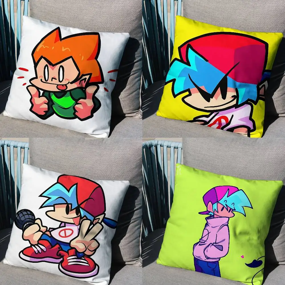 FNF BF Game Friday Night Funkin Pillow Case Sofa Living Room Bedroom Headboard Backrest Cushion Square Cushion Nap Time