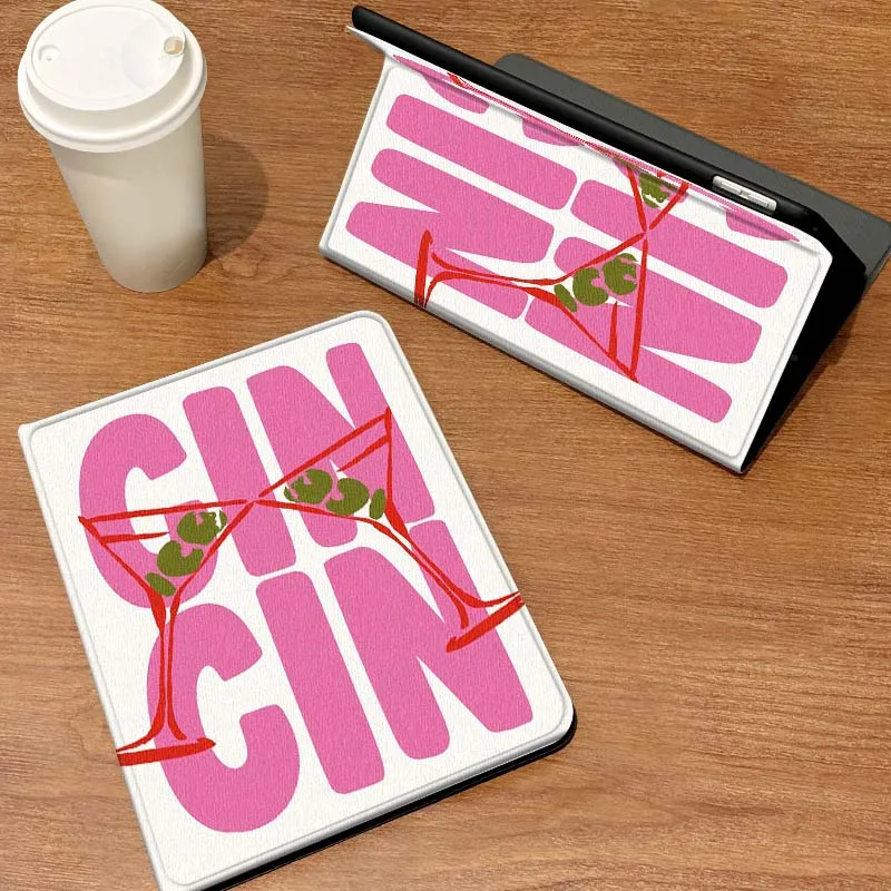 

CIN Text Wine Glass Pattern Case For Samsung Galaxy Tab A7 A9 A11 S6 A11 A8 S11 Lite Plus 10.4 10.5 10.1 Inch Tablet