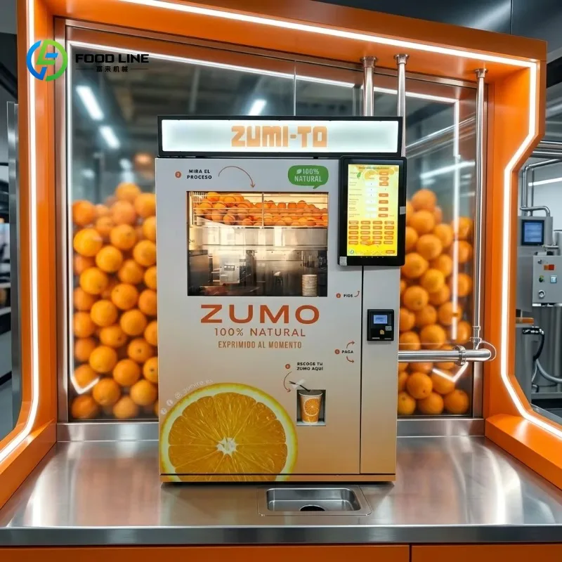 Street Use Fresh Orange Juice Vending Machine Support QR Payment Commercial Self Service Juicer Equipment